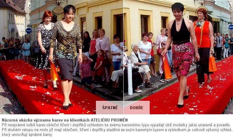 Módní přehlídka – ukázka barev